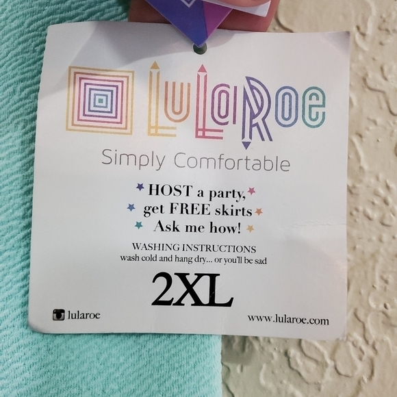 NWT Lularoe Cassie Pencil Blue Stretchy Skirt 2X - Picture 5 of 9